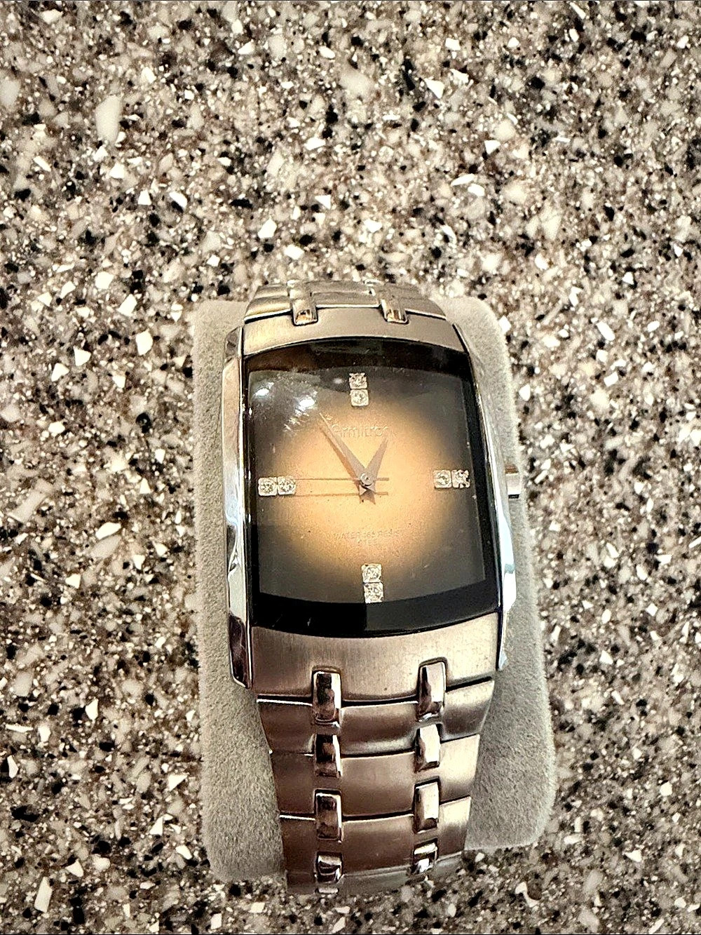 Amitron Men's Silver & Black Watch